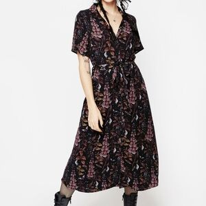 Disturbia Foxglove Midi Shirt Dress